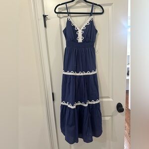 Lilly Pulitzer Navy Maxi Dress with White Accents